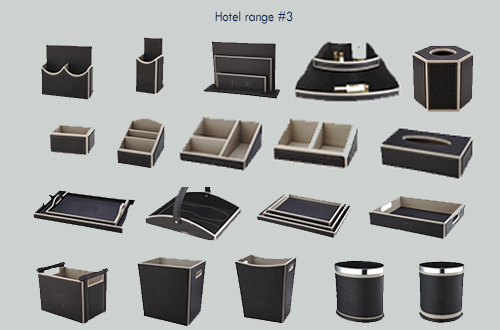 Hotel desktop storage tray range