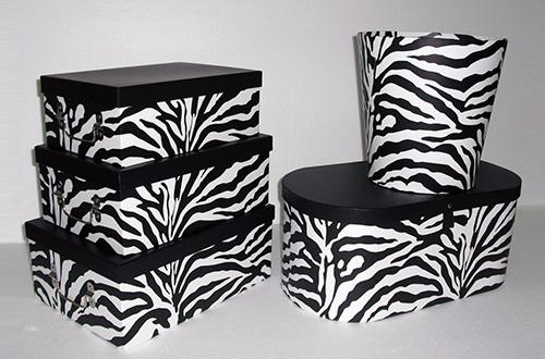 Zebra cardboard storage box set