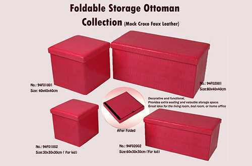 Foldable storage ottoman stool