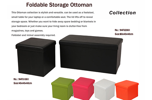 Collapsible storage ottoman stool