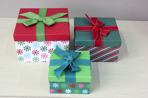 set of 3 square gift boxes