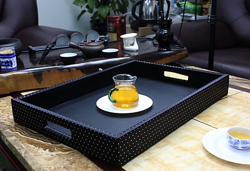 Hotel tray w/ cut-out handle